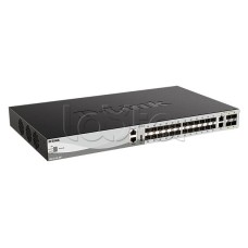 Управляемый L3 стекируемый коммутатор с 24 портами 1000Base-X SFP, 2 портами 10GBase-T и 4 портами 10GBase-X SFP+D-Link DGS-3130-30S/UPS/B1A